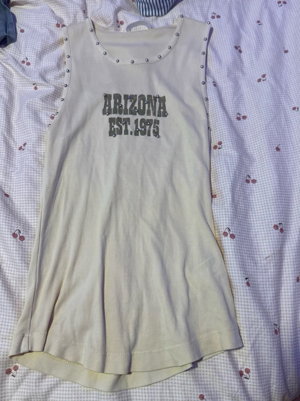 Arizona 1975 Stud-Trim Sleeveless Tank Top - Cream from Zara!!